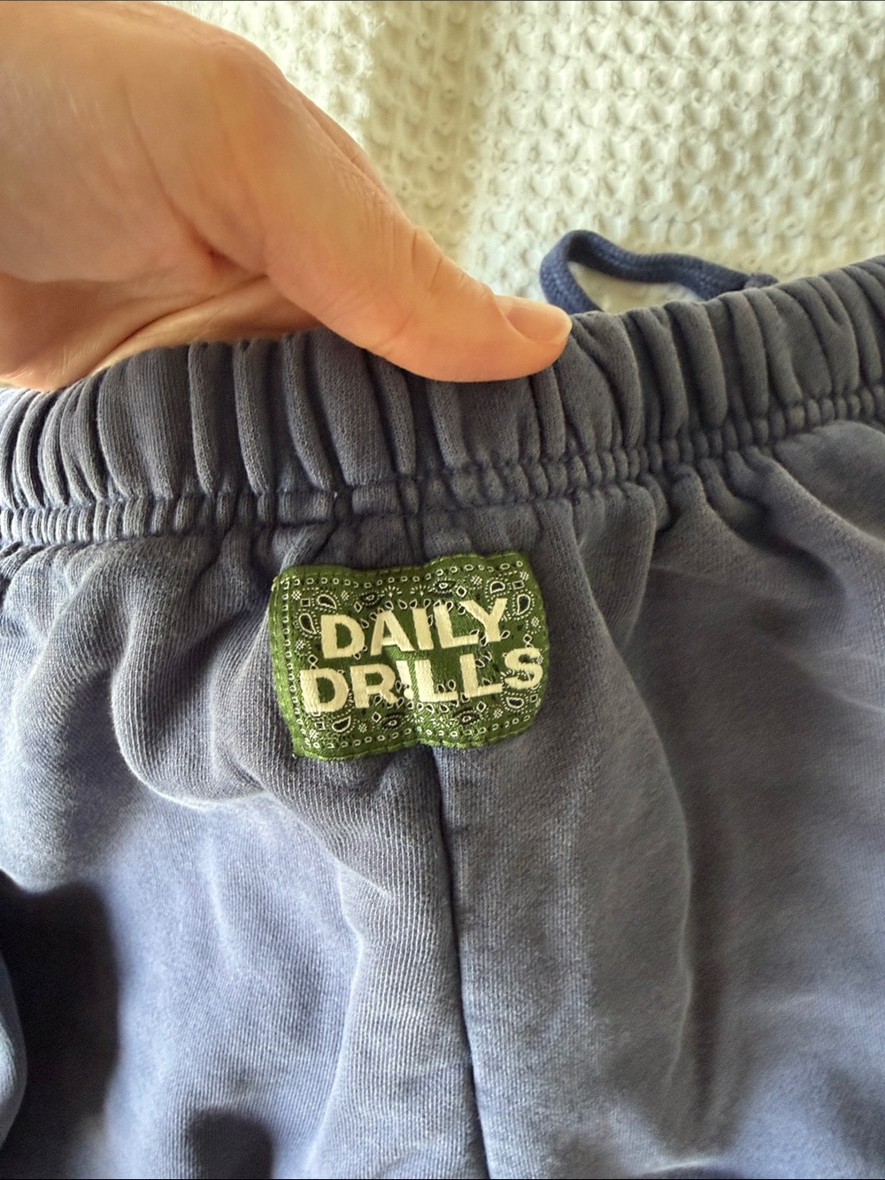 Daily Drills Oversized Hoodie and Joggers- Sunbleached Navy with Bandana Patch - Picture 3 of 8